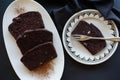 Rich, scrumptious dark chocolate cake slices