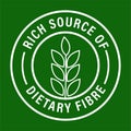 `rich source of dietary fiber` vector icon