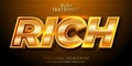 Rich text, shiny gold style editable text effect