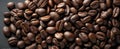 The Rich Texture of Dark Roasted Coffee Beans on a Black Surface.AI generated image Royalty Free Stock Photo
