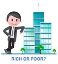 Rich Vs Poor Wealth Buildings Meaning Well Off Against Being Broke - 3d Illustration Royalty Free Stock Photo