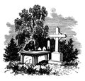 Richard Dale`s Monument,vintage illustration