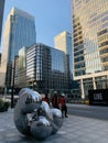 The knot sculpture by Richard Hudson in Canary Wharf London