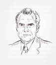 Richard Nixon usa president vector sketch portrait