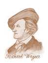 Richard Wagner Engraving Style Sketch Portrait