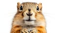 Richardson Ground Squirrel in a studio isolated on a white background Royalty Free Stock Photo