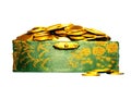 Riches, gold coins in a chest Royalty Free Stock Photo