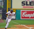 Richie Robnett rounds third base Royalty Free Stock Photo