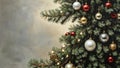 Winter Wonderland: Festive Pine Branch with Christmas Ornaments