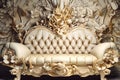 Richly decorated baroque furniture. AI generated.