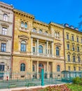 The Classic building of Adam Palace from Museum Garden of Budapest, Hungary Royalty Free Stock Photo