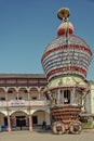 Richly decorated , colorful facade and huge campus of the Udupi
