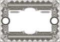 Richly decorated, horizontal. Certificate frame. A4 format gray