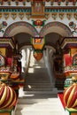 Richly decorated porch in the Russian style