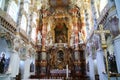 Richly decorated rococo pilgrimage church, White church Beieren Germany Royalty Free Stock Photo