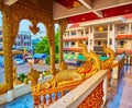 Ornate porch of Wat Buppharam, Chiang Mai, Thailand