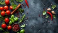 Tomatoes with basil, ready for sauce. Royalty Free Stock Photo