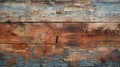 Richly Layered Old Wooden Boards With Peeling Blue Paint