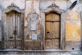 Richly ornamented doors in the old town of Olhao,