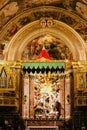 Richly decorated interior of St. Johns Cathedral in Malta