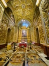 Richly decorated interior of St. Johns Cathedral in Malta