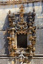 Window of the Chapter House at the Convent of Christ, 16th-century Manueline style, Tomar, Portugal