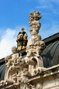 Richly sculptured Rampart Pavilion. Zwinger Palace (architect Ma Royalty Free Stock Photo