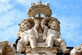 Richly sculptured Rampart Pavilion. Zwinger Palace (architect Ma Royalty Free Stock Photo