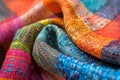 Richly textured and colorful handwoven textiles