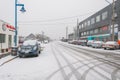RICHMOND, BRITISH COLUMBIA, CANADA - FEBRUARY 10, 2018: Stevenson Village snowing