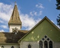 RICHMOND, CANADA - JUNE 1, 2020: Church historic Richmond Chapel in Minoru Park summer time