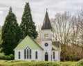 RICHMOND, CANADA - JUNE 1, 2020: Church historic Richmond Chapel in Minoru Park summer time