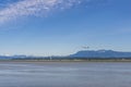 RICHMOND, CANADA - May 10, 2020: - YVR Vancouver International Airport view cross Fraser river.