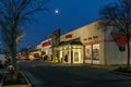 RICHMOND, CANADA - NOVEMBER 19, 2018: Canadian Tire storefront at night with moon on the sky