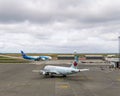 RICHMOND, CANADA - September 14, 2018: Busy life at Vancouver International Airport aircraft and cargo