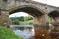 Richmond Castle through arch of Mercury Bridge Royalty Free Stock Photo