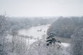 Richmond Hill - Viewing Point on snowy cold Sunday morning Royalty Free Stock Photo