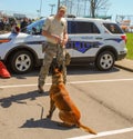 Richmond, KY US - March 31, 2018 - Easter Eggstravaganza A K9 Officer demonstrates canine techniques and training exercises