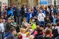 Angry Counter Protesters gather with their smartphones objecting to a Black Lives Matter protest Royalty Free Stock Photo