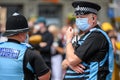 Police Liaison Officers wear PPE Face Masks at a Black Lives Matter protest