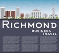 Richmond (Virginia) Skyline with Gray Buildings and Copy Space.