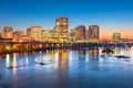 Richmond, Virginia, USA downtown skyline on the James River Royalty Free Stock Photo