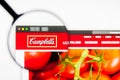 Richmond, Virginia, USA - 26 July 2019: Illustrative Editorial of Campbell Soup Company website homepage. Campbell Soup