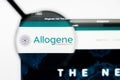 Richmond, Virginia, USA - 8 May 2019: Illustrative Editorial of Allogene Therapeutics Inc website homepage. Allogene