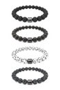 Richness and Good Fortune Concept. Black Lucky Stones Bracelet. 3d Rendering