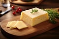 The Richness of Fresh Jarlsberg Cheese. AI Generated Royalty Free Stock Photo