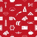 Richness and money theme red seamless pattern