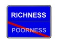 Richness and poorness sign Royalty Free Stock Photo