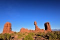 Rock formations of Arches National Park near Moab Utah with the Lasalle mountains in the background Royalty Free Stock Photo