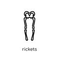 Rickets icon. Trendy modern flat linear vector Rickets icon on w